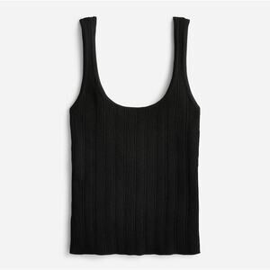 J Crew Black Tank Scoop Neck Sweater Ribbed Top Classic Size Large BH470